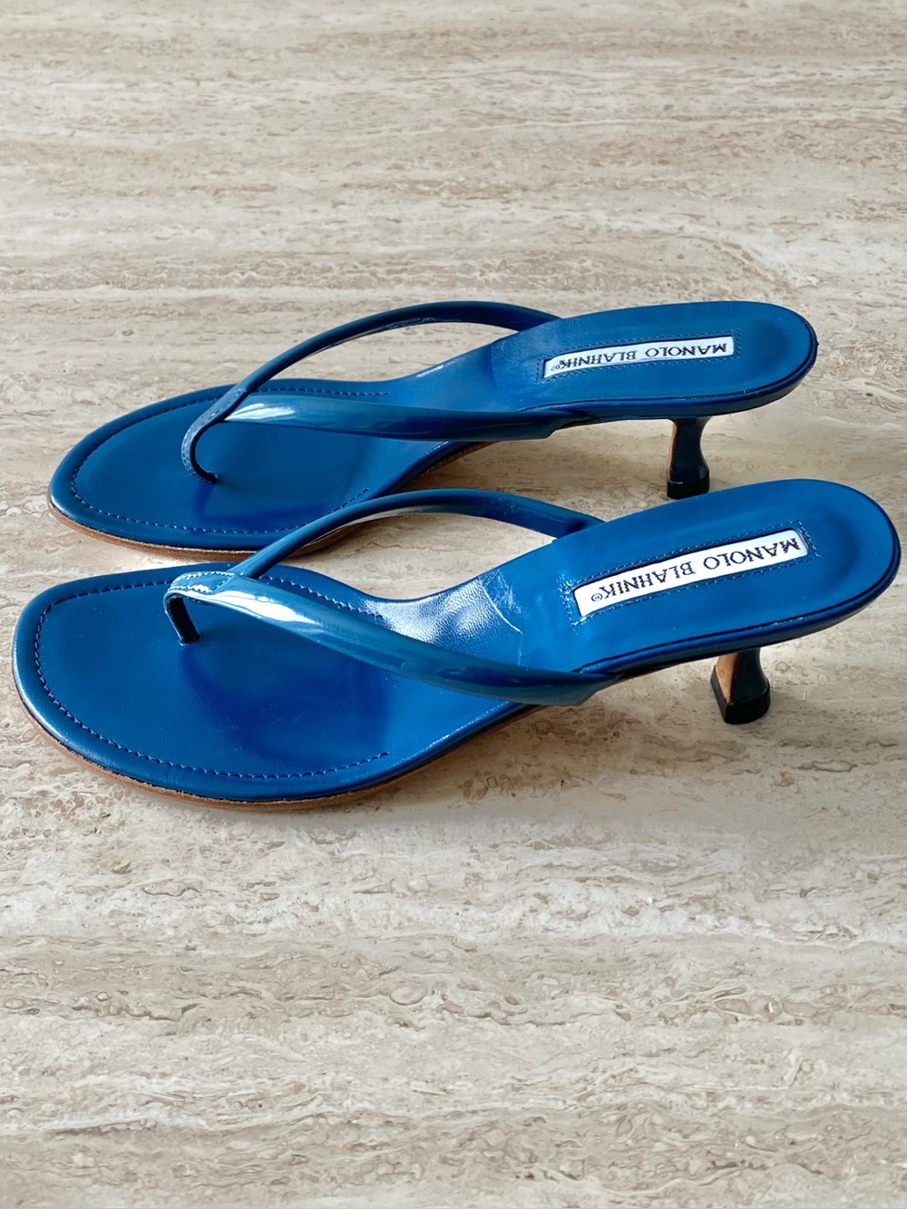 Vintage Manolo Blahnik Thong Sandal Heels - Picture 3 of 9